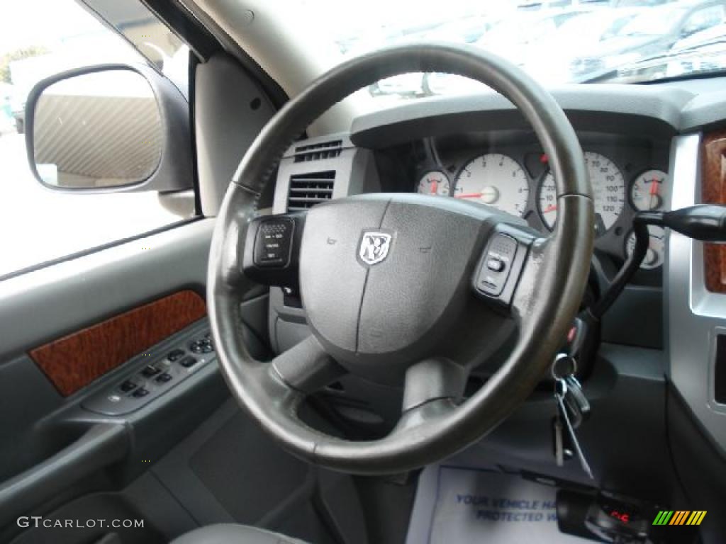 2006 Dodge Ram 1500 Laramie Mega Cab 4x4 Medium Slate Gray Steering Wheel Photo #38110883