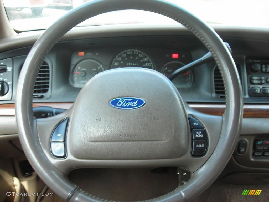 2001 Ford Crown Victoria LX Medium Parchment Steering Wheel Photo #38111895