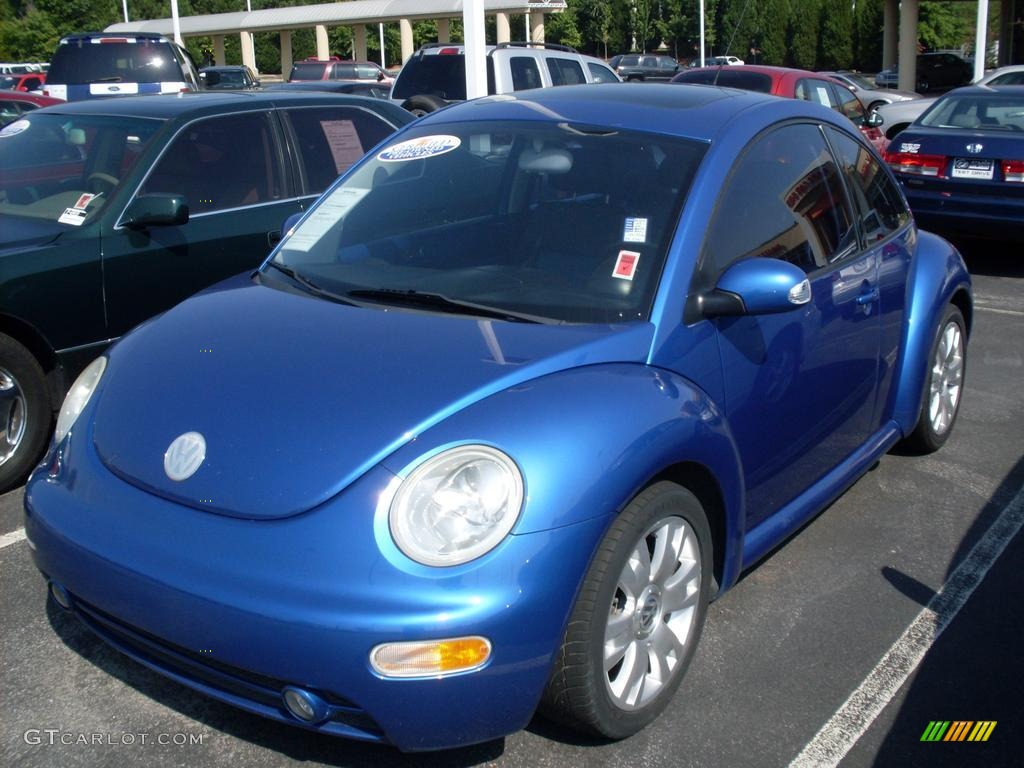 2003 New Beetle GLS 1.8T Coupe - Blue Lagoon Metallic / Black/Red photo #1