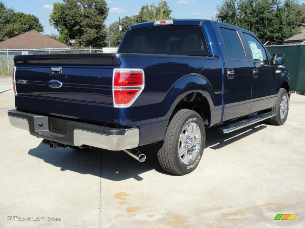 2010 F150 XLT SuperCrew - Dark Blue Pearl Metallic / Medium Stone photo #3