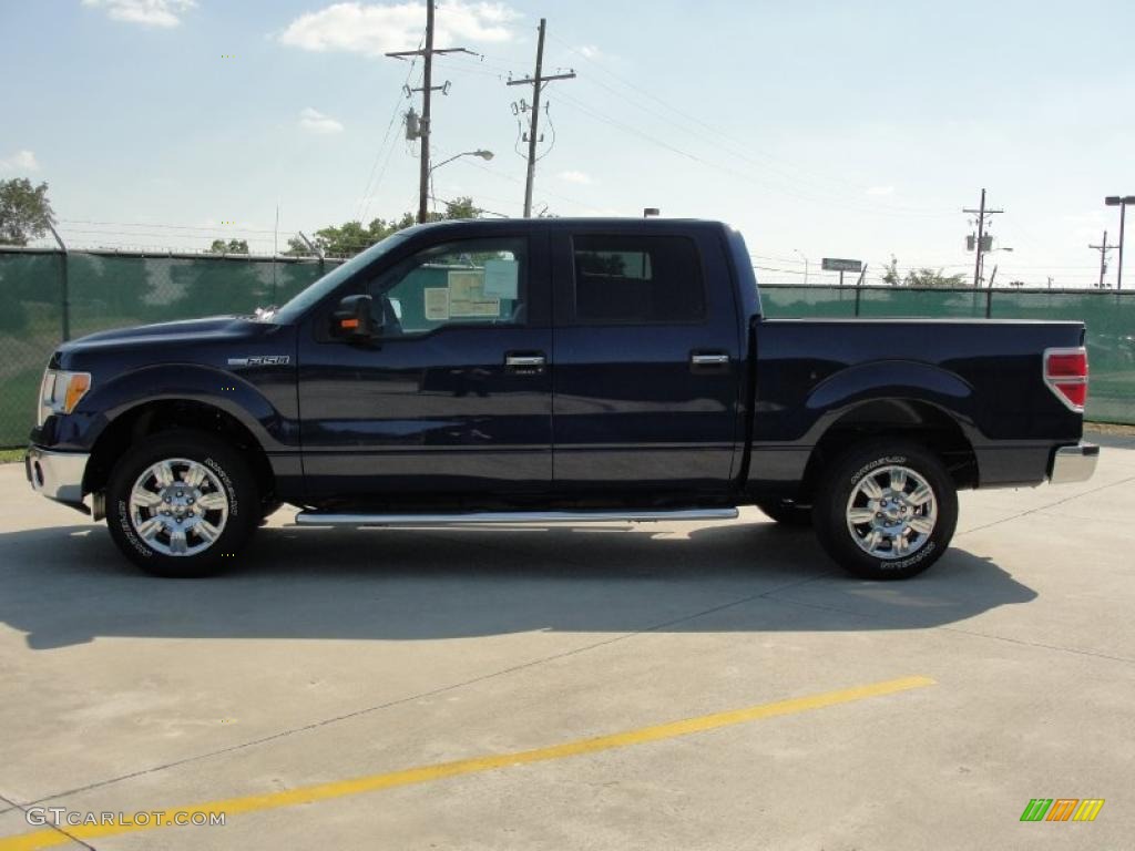 2010 F150 XLT SuperCrew - Dark Blue Pearl Metallic / Medium Stone photo #6