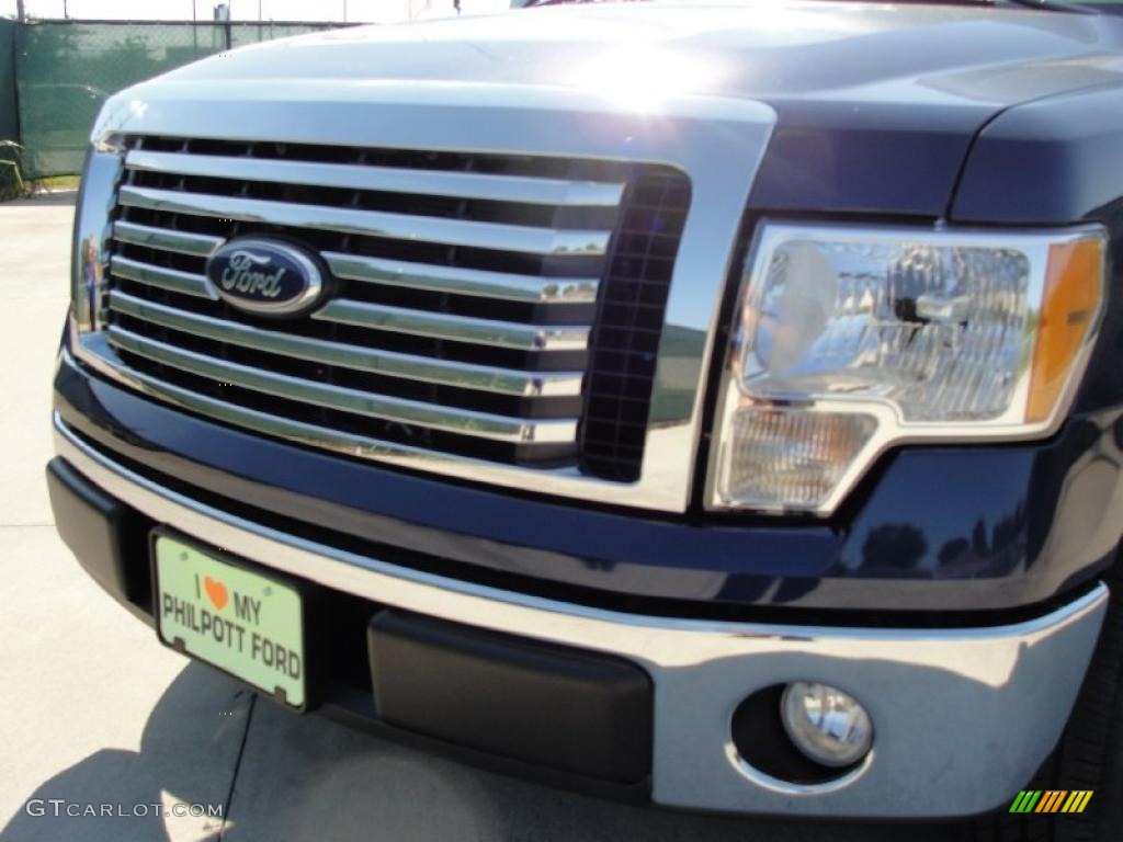 2010 F150 XLT SuperCrew - Dark Blue Pearl Metallic / Medium Stone photo #9