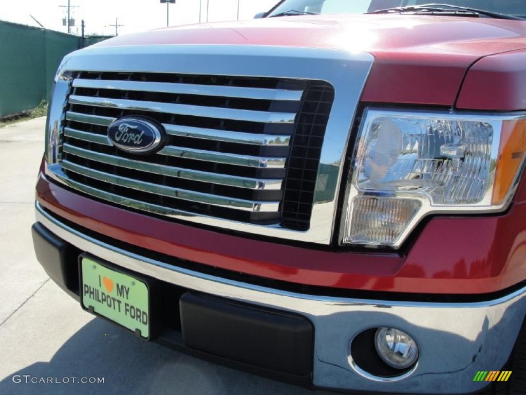 2010 F150 XLT SuperCrew - Red Candy Metallic / Medium Stone photo #9