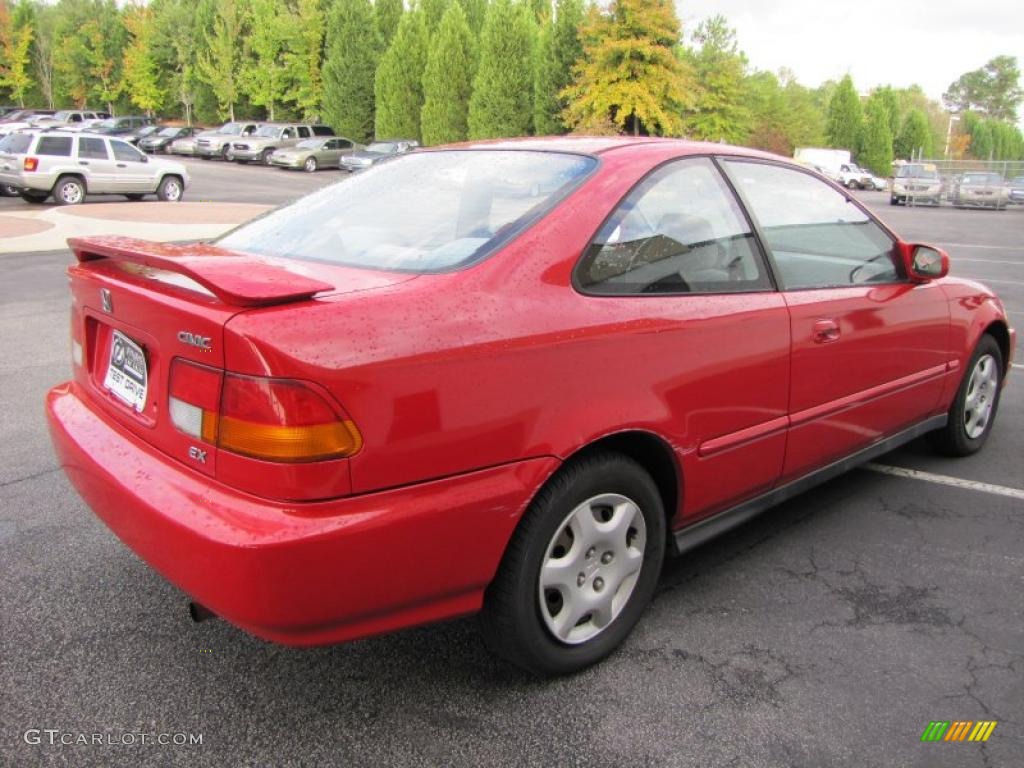 1998 Civic EX Coupe - Milano Red / Gray photo #3