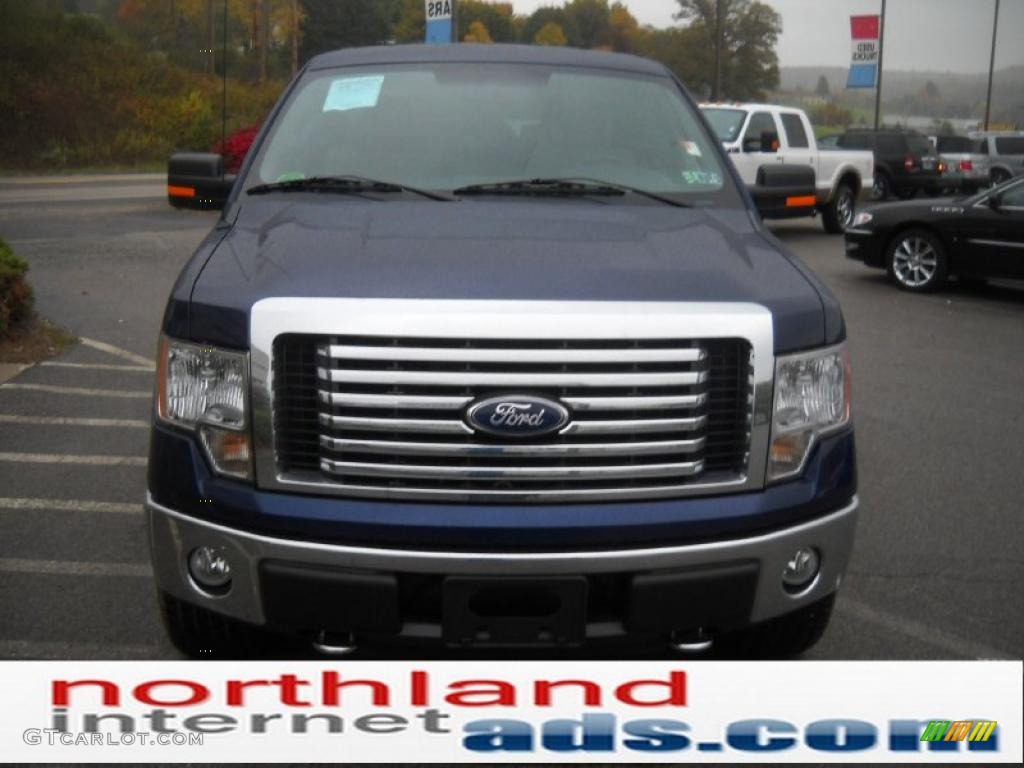 2010 F150 XLT SuperCrew 4x4 - Dark Blue Pearl Metallic / Medium Stone photo #3