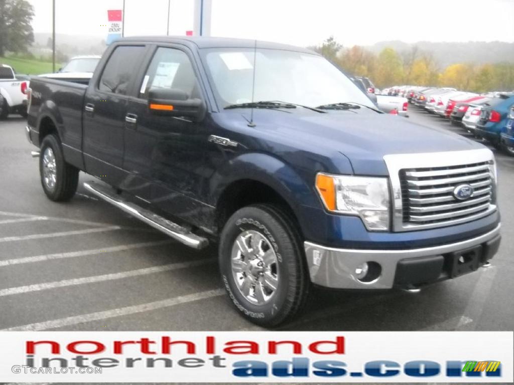 2010 F150 XLT SuperCrew 4x4 - Dark Blue Pearl Metallic / Medium Stone photo #4