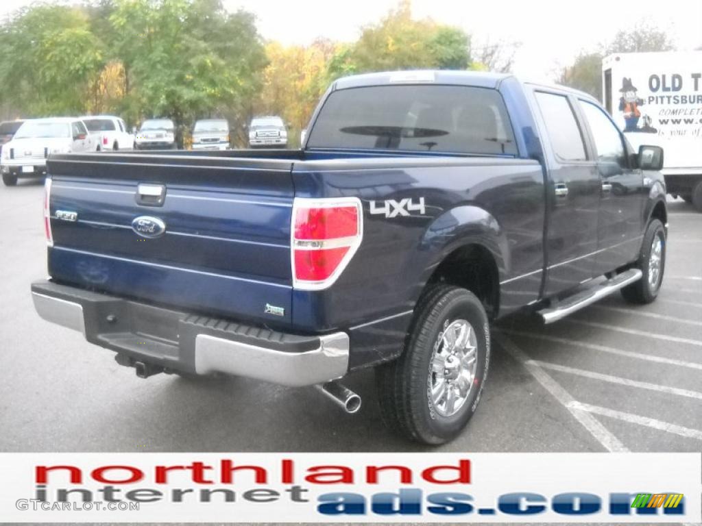 2010 F150 XLT SuperCrew 4x4 - Dark Blue Pearl Metallic / Medium Stone photo #6