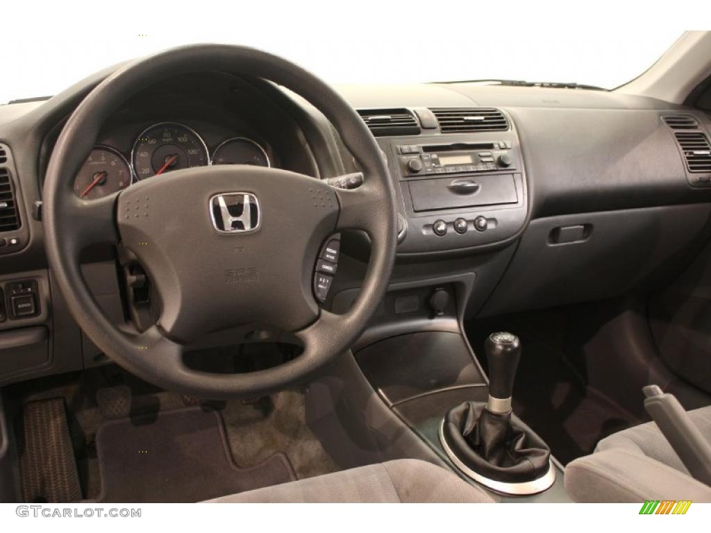 2005 Honda Civic EX Sedan Gray Dashboard Photo #38121395