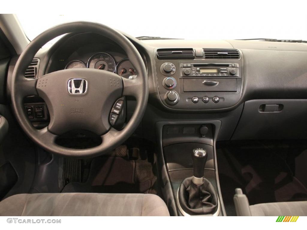 2005 Honda Civic EX Sedan Gray Dashboard Photo #38121515