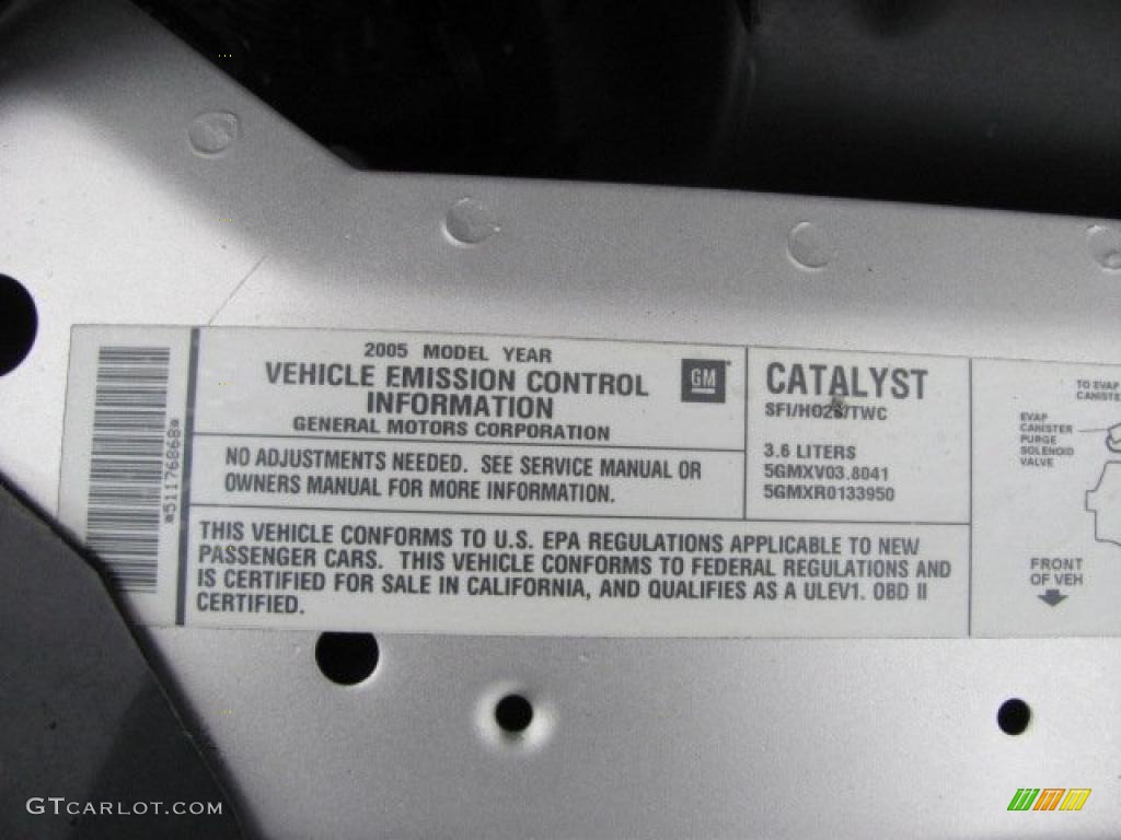 2005 Buick LaCrosse CXS Info Tag Photo #38122977