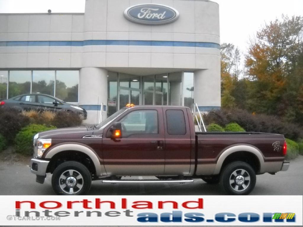 2011 F250 Super Duty Lariat SuperCab 4x4 - Royal Red Metallic / Black Two Tone Leather photo #1