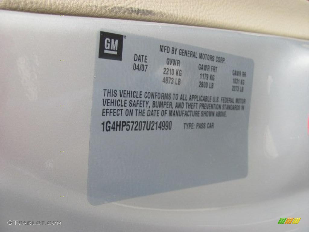 2007 Buick Lucerne CX Info Tag Photo #38123923
