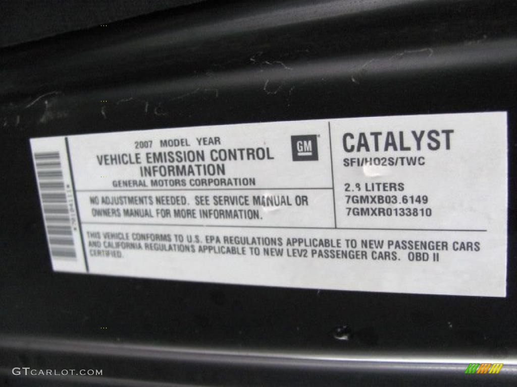 2007 Cadillac CTS Sedan Info Tag Photos