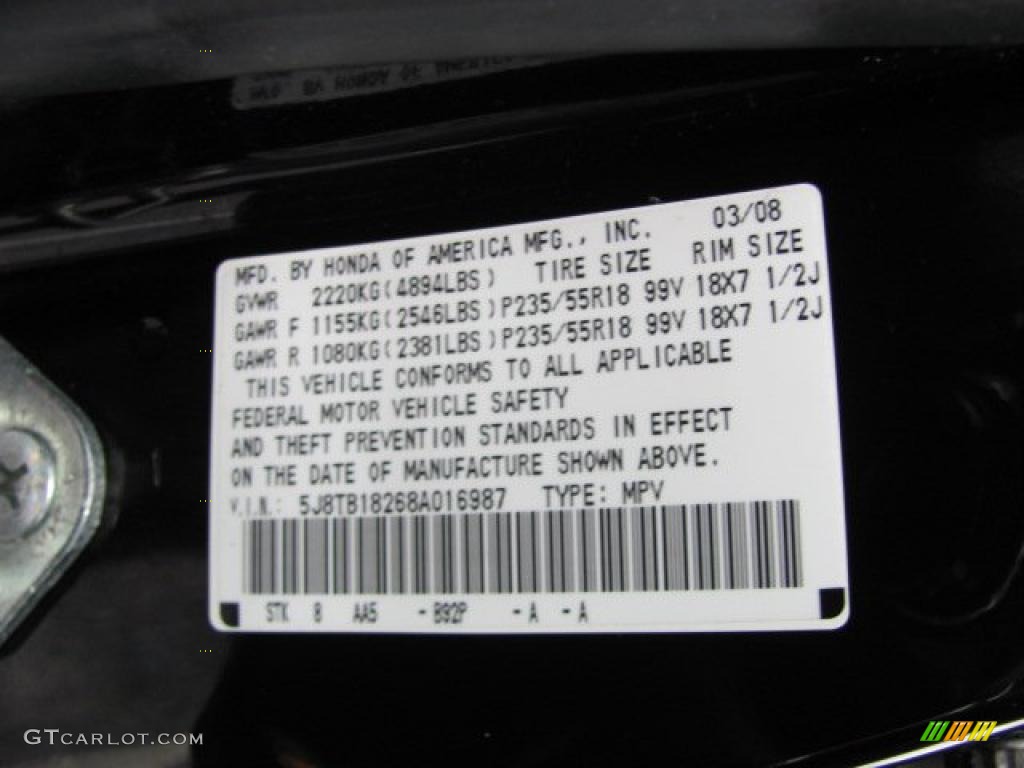 2008 RDX  - Nighthawk Black Pearl / Ebony photo #24