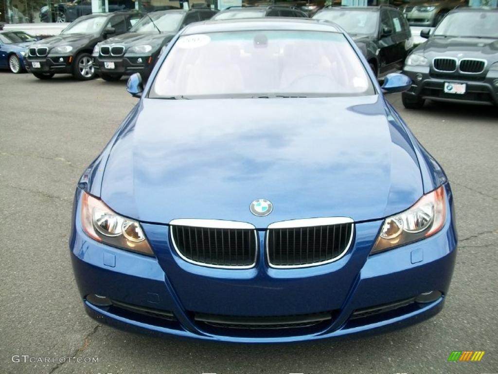 2007 3 Series 328xi Sedan - Montego Blue Metallic / Cream Beige photo #2