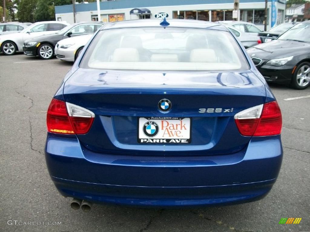 2007 3 Series 328xi Sedan - Montego Blue Metallic / Cream Beige photo #6