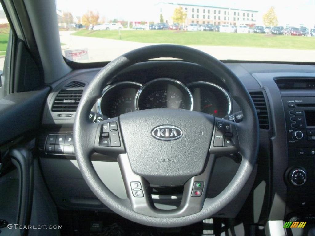 2011 Kia Sorento LX AWD Gray Steering Wheel Photo #38131430