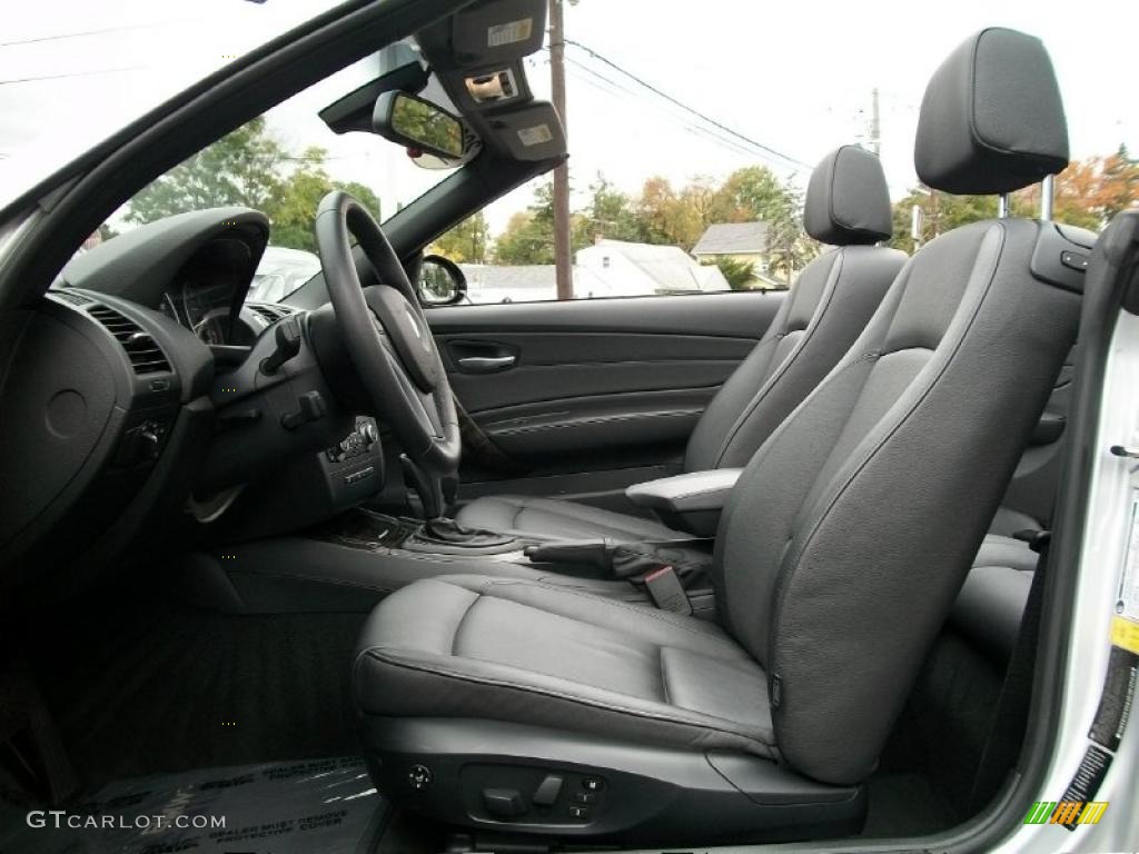 Black Interior 2008 BMW 1 Series 128i Convertible Photo #38132066