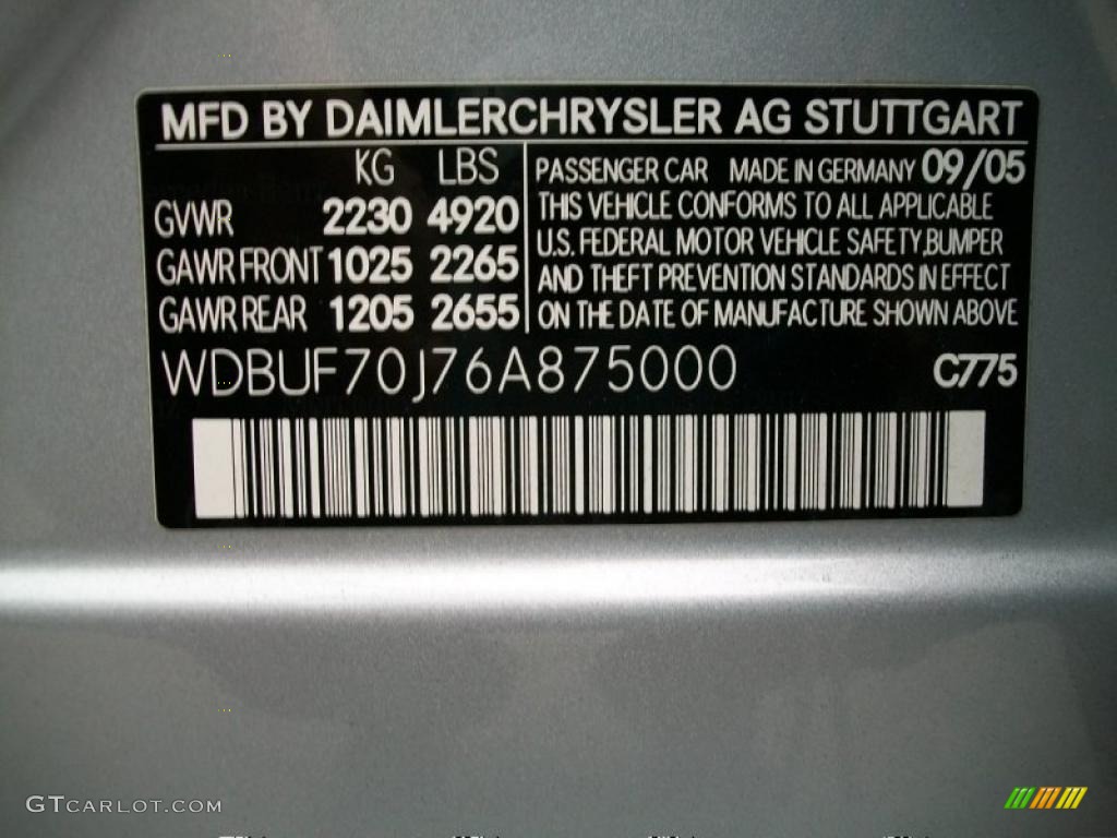 2006 E Color Code 775 for Iridium Silver Metallic Photo #38133118