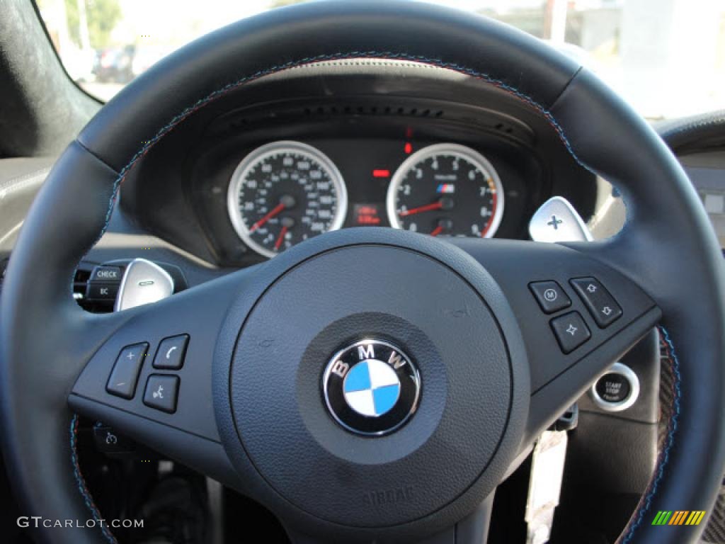2008 BMW M6 Coupe Black Steering Wheel Photo #38133586