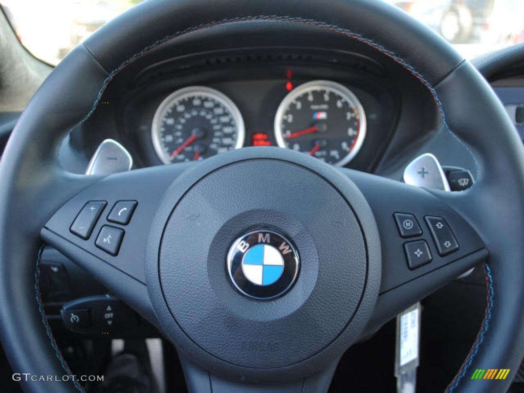 2008 BMW M6 Coupe Black Steering Wheel Photo #38133606