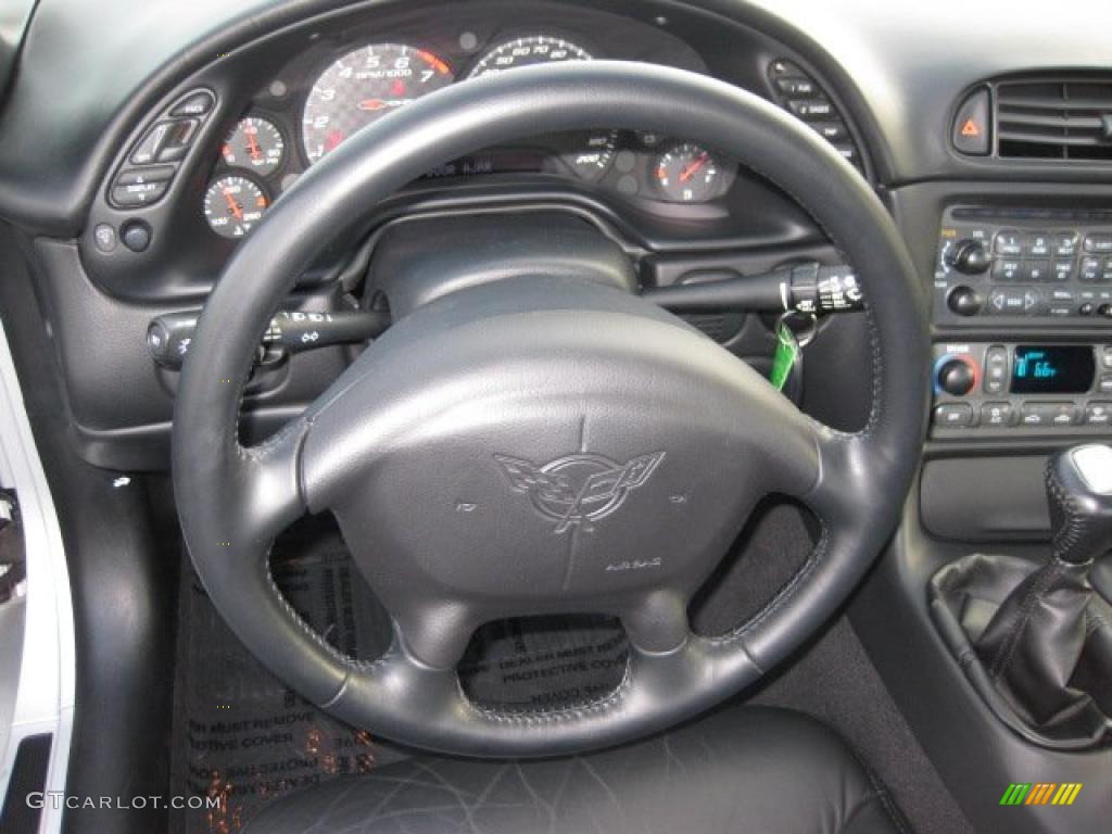 2003 Chevrolet Corvette Z06 Black Steering Wheel Photo #38135106