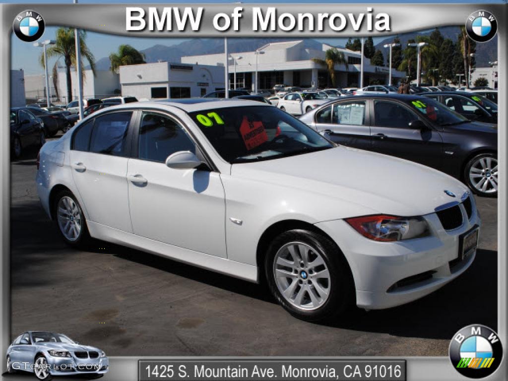 2007 3 Series 328i Sedan - Alpine White / Black photo #1