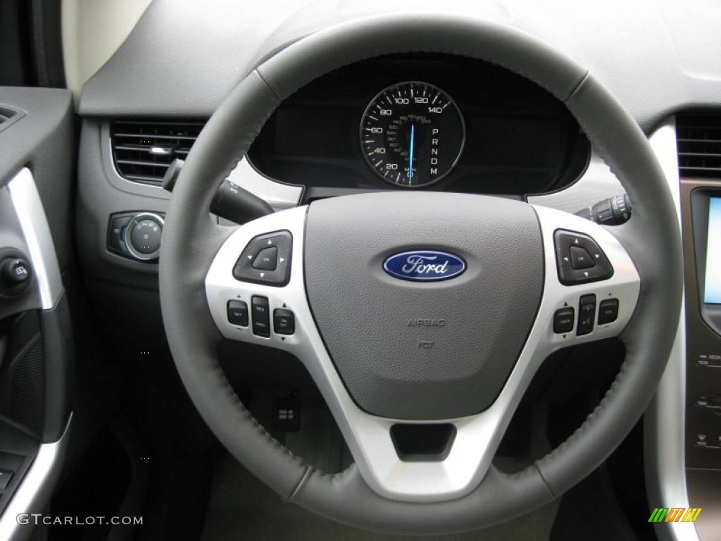 2011 Ford Edge SEL Medium Light Stone Steering Wheel Photo #38136282