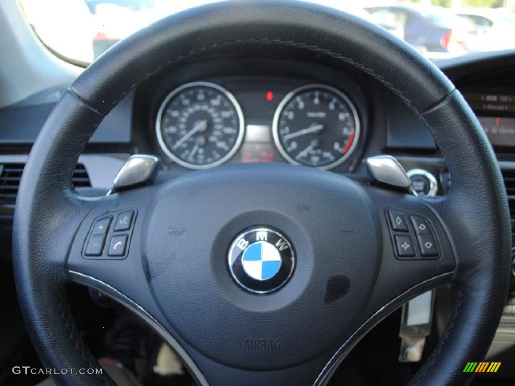 2008 BMW 3 Series 328i Coupe Black Steering Wheel Photo #38138922