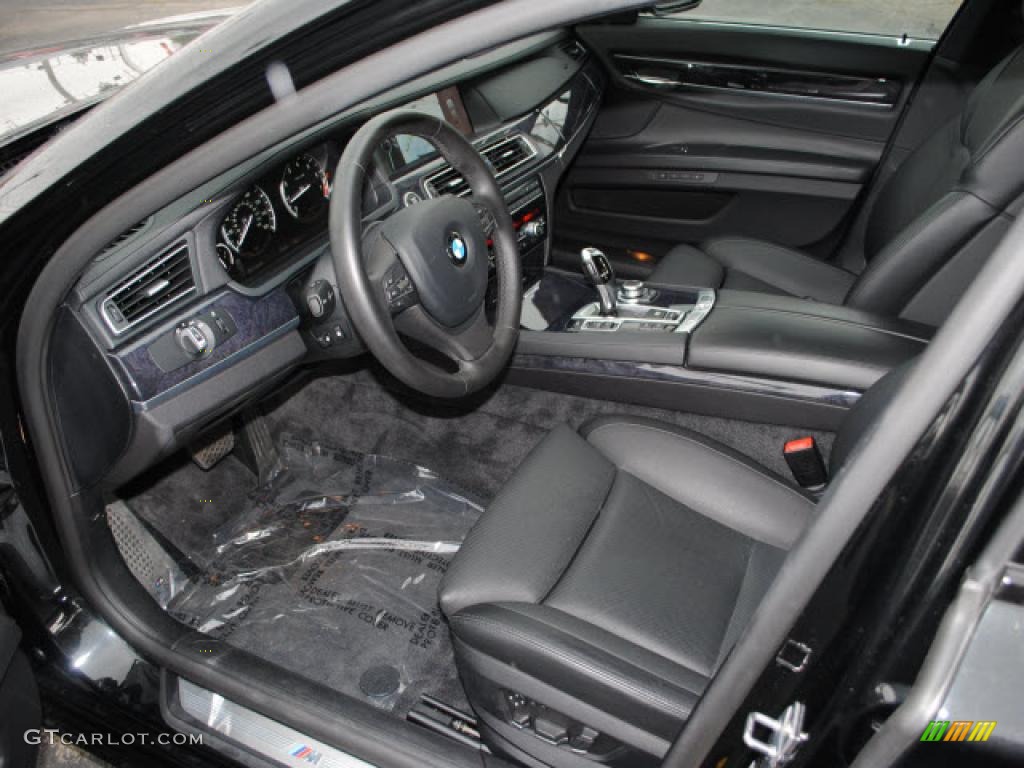 Black Nappa Leather Interior 2010 BMW 7 Series 750Li Sedan Photo #38139578