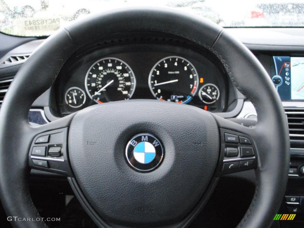 2010 BMW 7 Series 750Li Sedan Black Nappa Leather Steering Wheel Photo #38139654