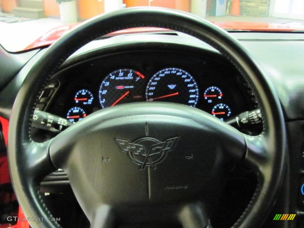 2003 Chevrolet Corvette Z06 Black Steering Wheel Photo #38143922