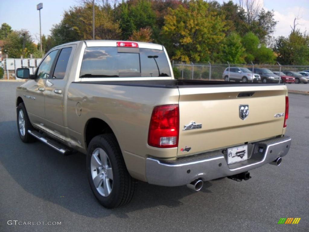 2011 Ram 1500 Big Horn Quad Cab 4x4 - White Gold / Light Pebble Beige/Bark Brown photo #2