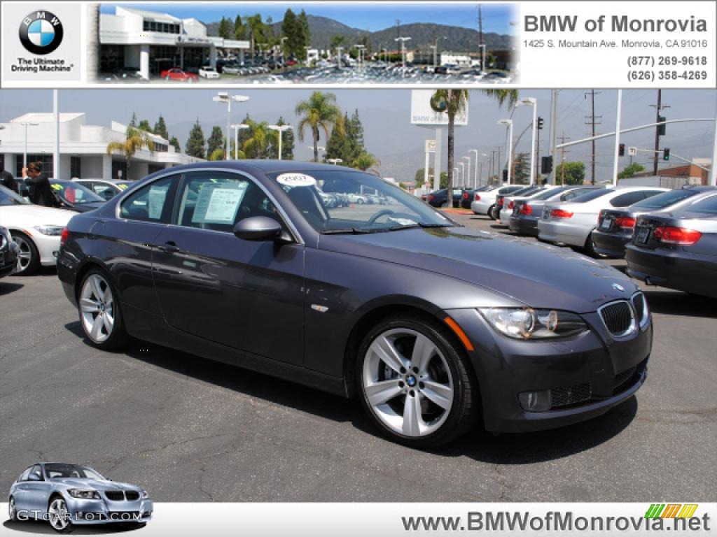 2007 3 Series 335i Coupe - Sparkling Graphite Metallic / Black photo #1