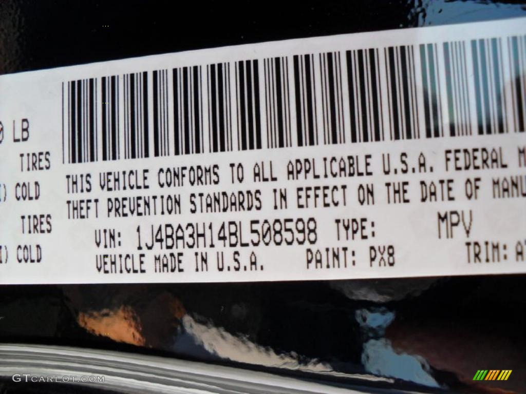 2011 Wrangler Unlimited Color Code PX8 for Black Photo #38146683