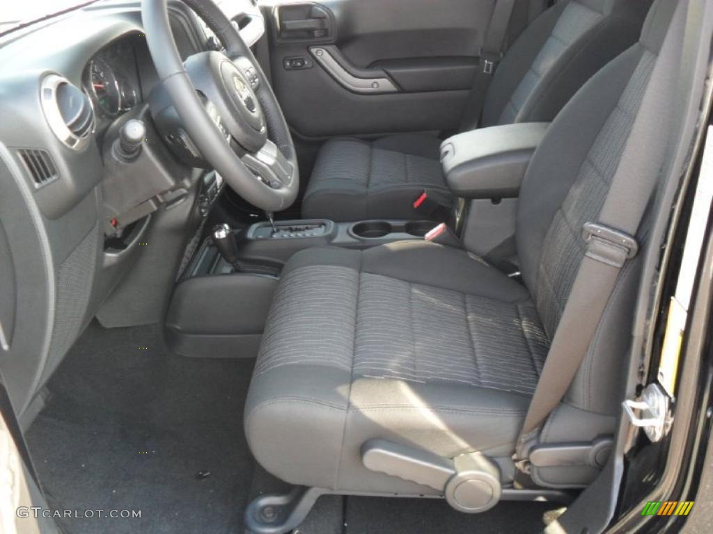 Black Interior 2011 Jeep Wrangler Unlimited Sport 4x4 Photo #38146707