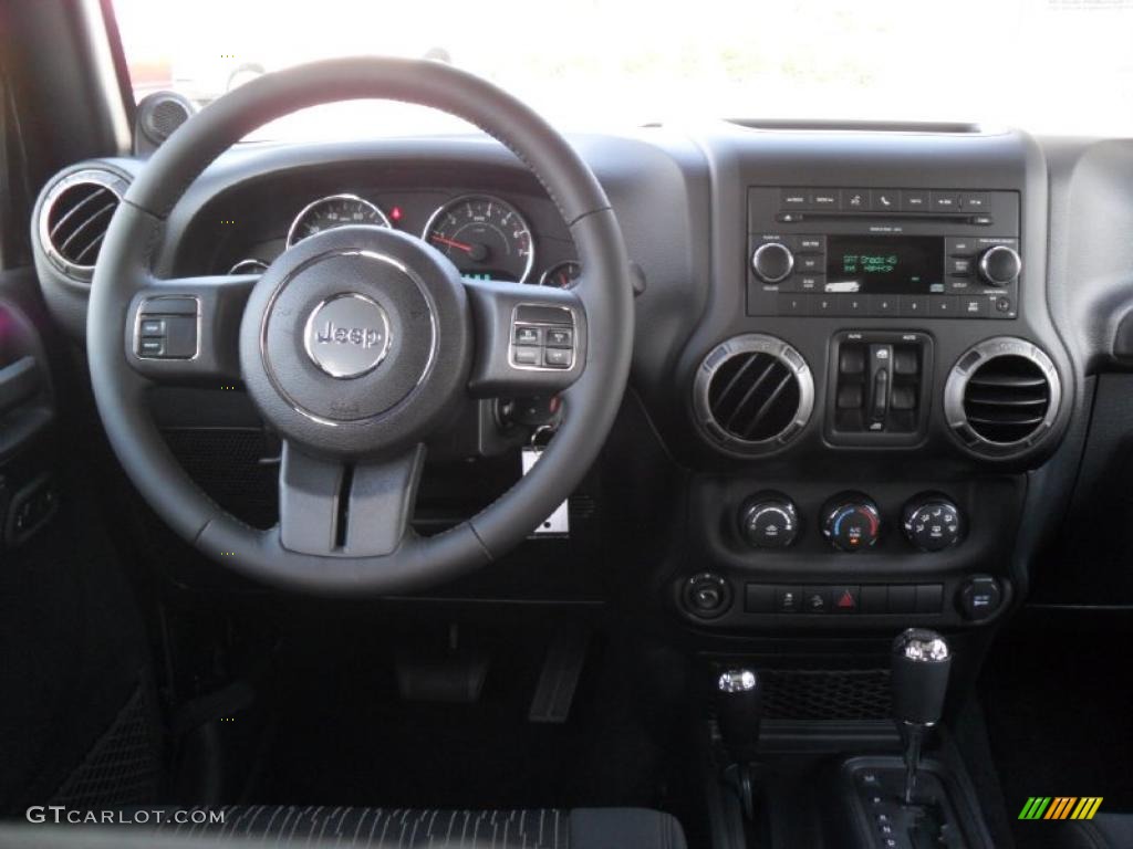 2011 Jeep Wrangler Unlimited Sport 4x4 Black Dashboard Photo #38146831