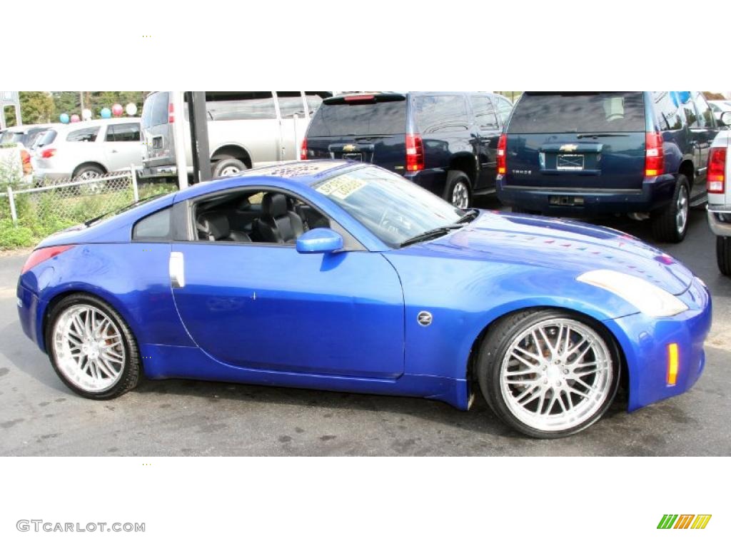 2004 350Z Touring Coupe - Daytona Blue Metallic / Charcoal photo #4