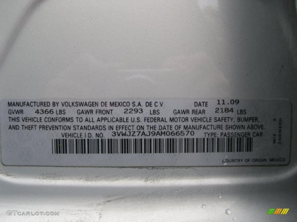 2010 Volkswagen Jetta S Sedan Info Tag Photo #38151504