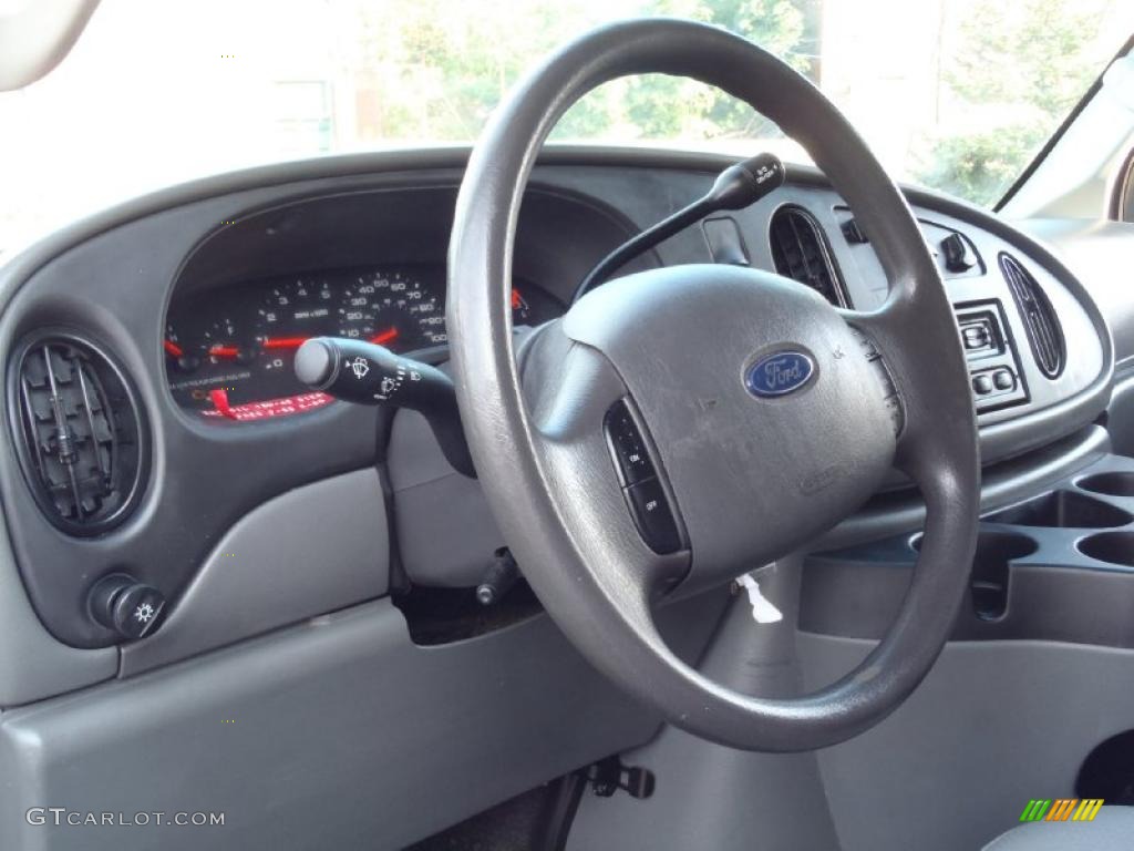 2008 Ford E Series Van E350 Super Duty Commericial Medium Flint Steering Wheel Photo #38152452