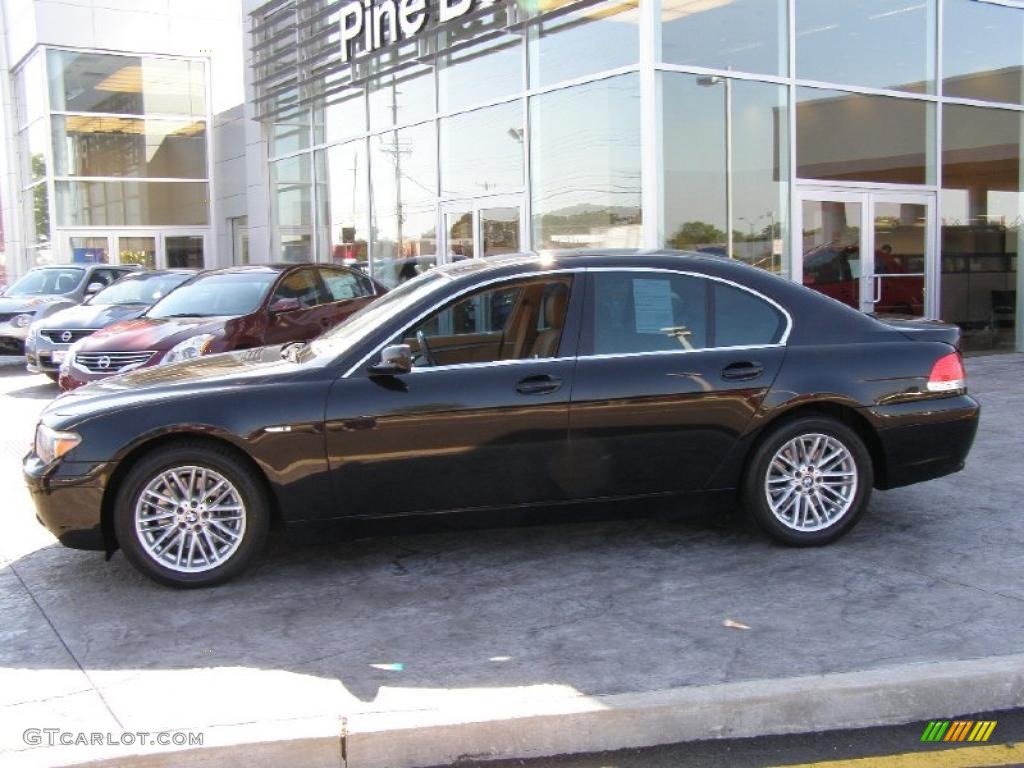 2004 7 Series 745i Sedan - Black Sapphire Metallic / Black/Natural Brown photo #4