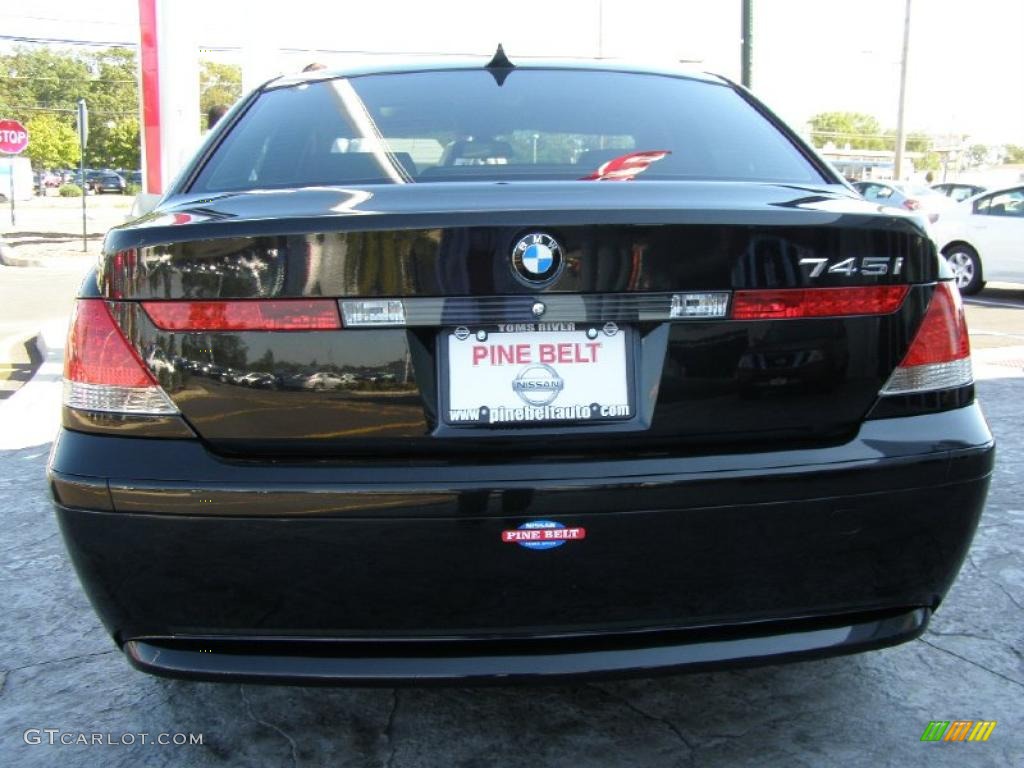 2004 7 Series 745i Sedan - Black Sapphire Metallic / Black/Natural Brown photo #6