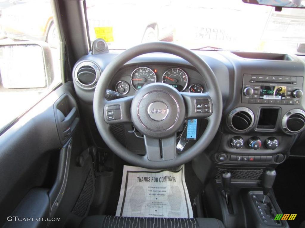 2011 Jeep Wrangler Unlimited Sport 4x4 Black Dashboard Photo #38162601
