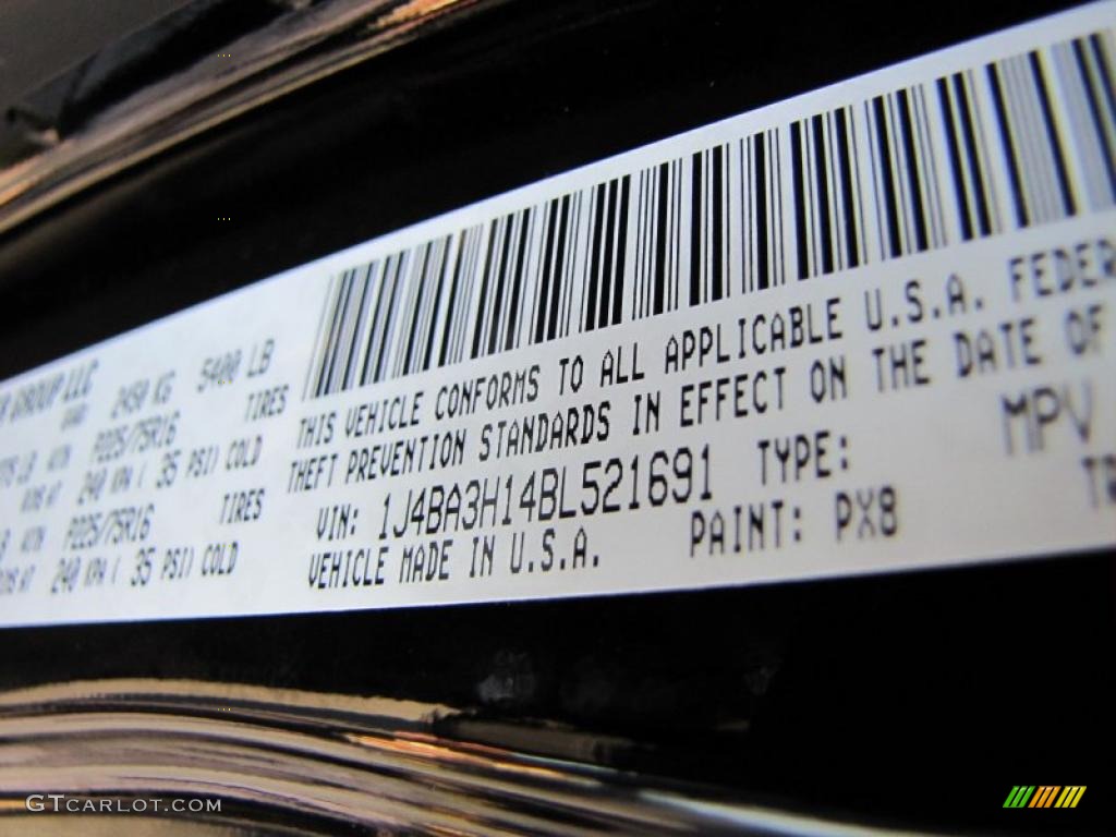 2011 Wrangler Unlimited Color Code PX8 for Black Photo #38162633