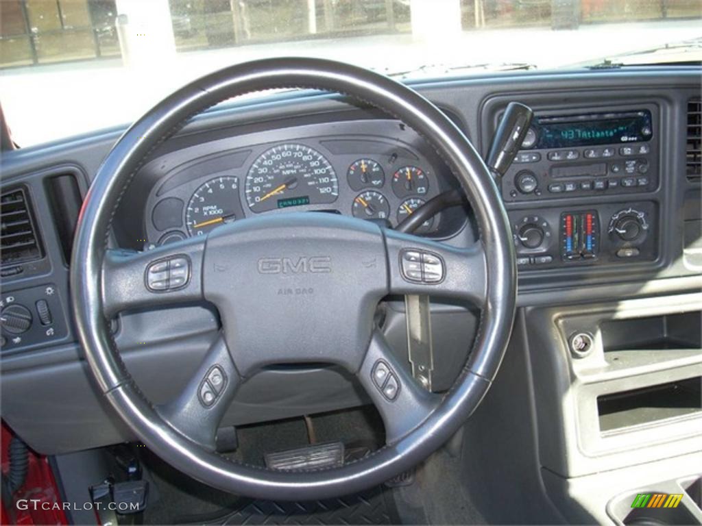 2003 GMC Sierra 1500 SLE Extended Cab Dark Pewter Steering Wheel Photo #38165946