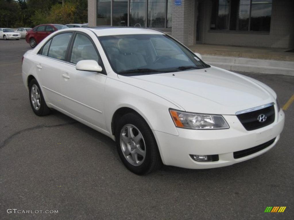 2006 Sonata GLS - Powder White Pearl / Gray photo #1