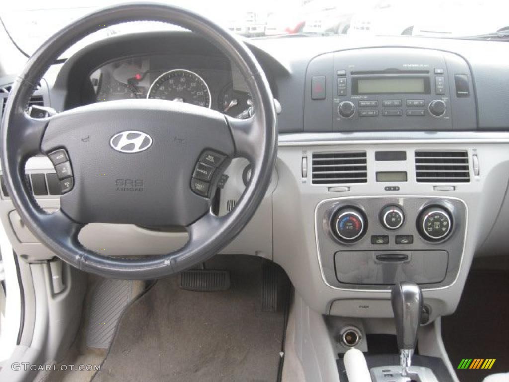 2006 Sonata GLS - Powder White Pearl / Gray photo #3