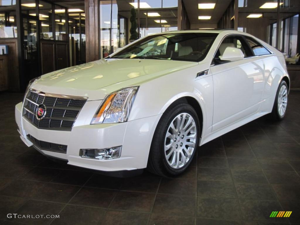 2011 CTS Coupe - White Diamond Tricoat / Cashmere/Cocoa photo #1