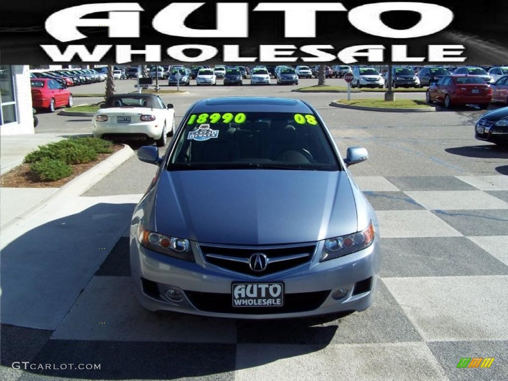 2008 TSX Sedan - Glacier Blue Metallic / Quartz Gray photo #2