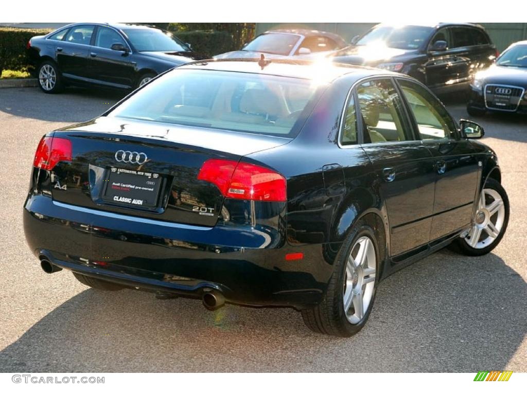 2008 A4 2.0T quattro Sedan - Deep Sea Blue Pearl Effect / Beige photo #4